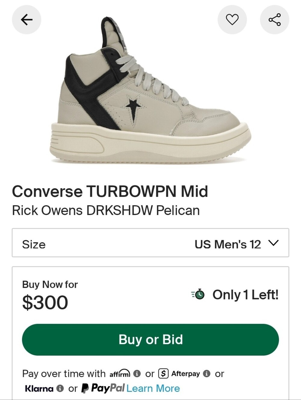 The Rick Owens x Converse DRKSHDW TURBOWPN - Picture 2 of 7